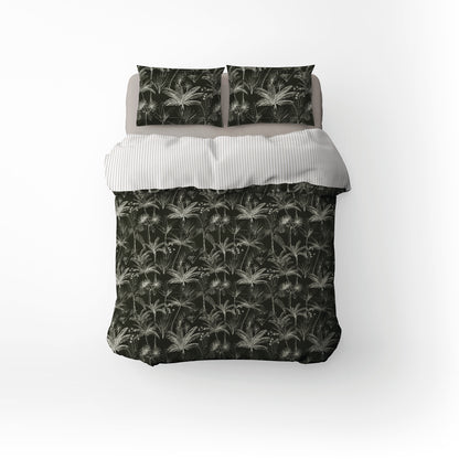 Duvet cover + pillowcase cotton satin  - Wild Black