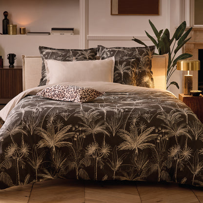 Duvet cover + pillowcase cotton satin  - Wild Black