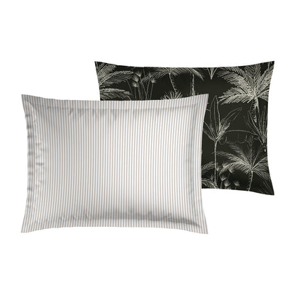 Pillowcase cotton satin  - Lignes élégantes Taupe