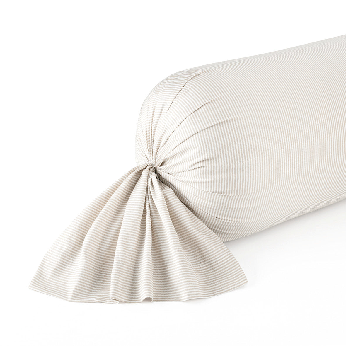 Pillowcase cotton satin  - Lignes élégantes Taupe