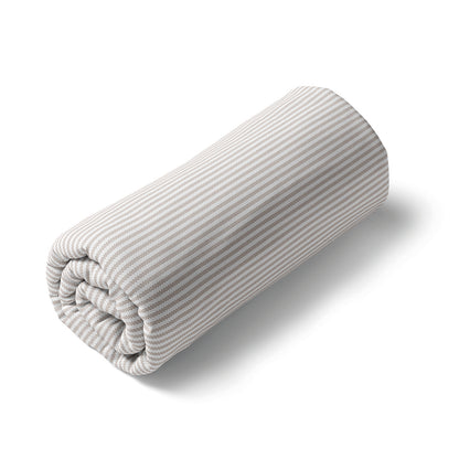 Fitted sheet cotton satin  - Lignes élégantes Taupe