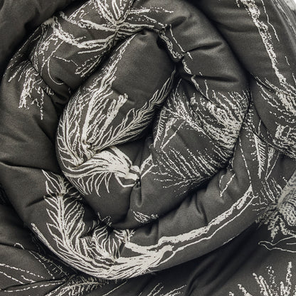 Quilt with tassels cotton satin  - Wild Black - 140 x 200 cm
