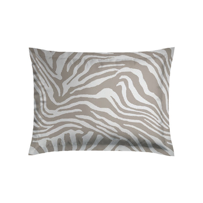 Pillowcase cotton satin  - Evasion zébrée Taupe