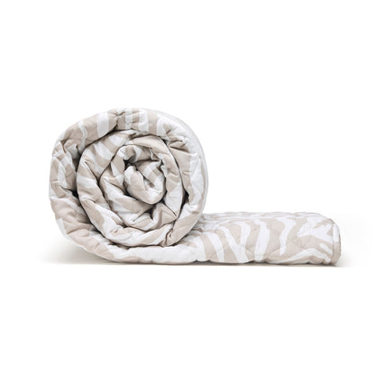Bedspread cotton satin  - Evasion zébrée Taupe - 220 x 250 cm