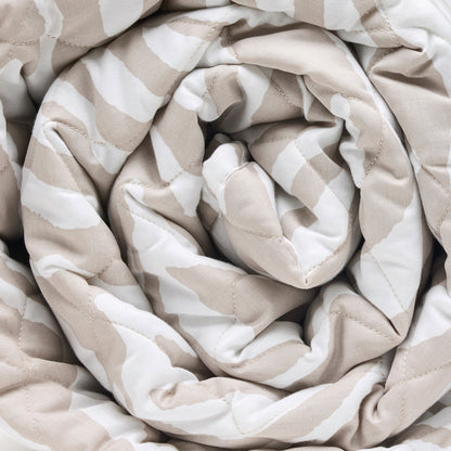Bedspread cotton satin  - Evasion zébrée Taupe - 220 x 250 cm