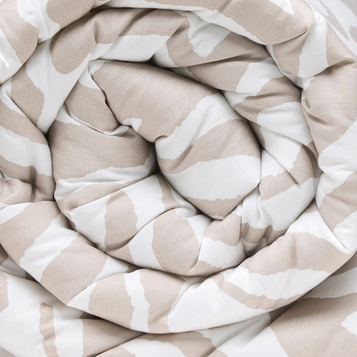 Quilt with tassels cotton satin  - Evasion zébrée Taupe - 140 x 200 cm