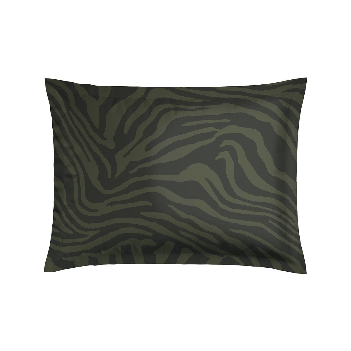 Pillowcase cotton satin  - Evasion zébrée Dark green