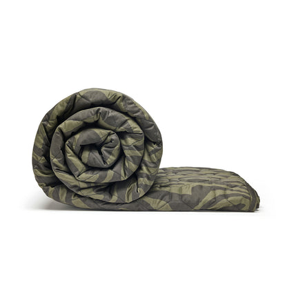 Bedspread cotton satin  - Evasion zébrée Dark green - 220 x 250 cm