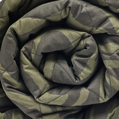 Bedspread cotton satin  - Evasion zébrée Dark green - 220 x 250 cm