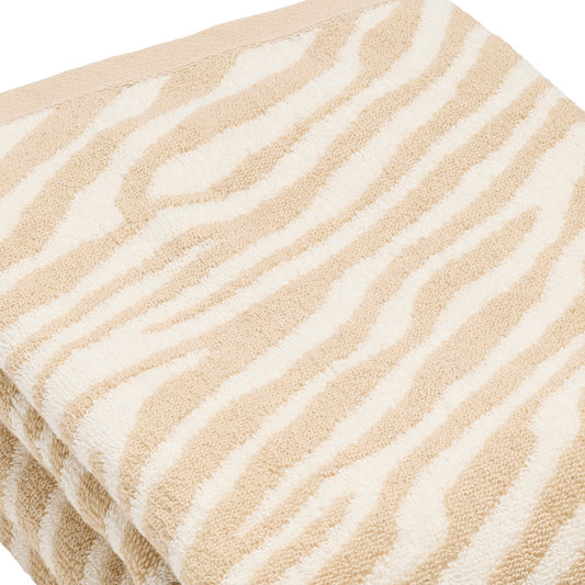 <p>Drap de bain coton peigné Jacquard Rayure zebra Taupe</p>