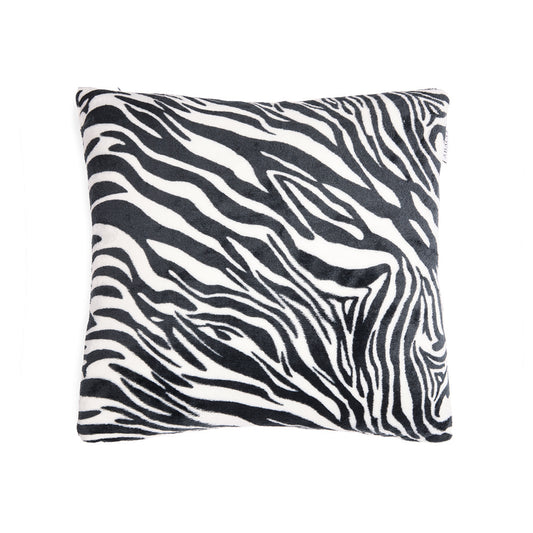 <p>Coussin polyester Wild stripe Noir / Blanc - 45 x 45 cm</p>