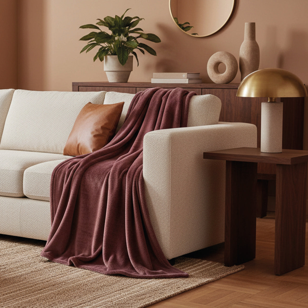 <p>Plaid en polaire  Bordeaux - 130 x 160 cm</p>