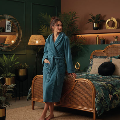 <p>Robe de chambre polyester  Bleu</p>