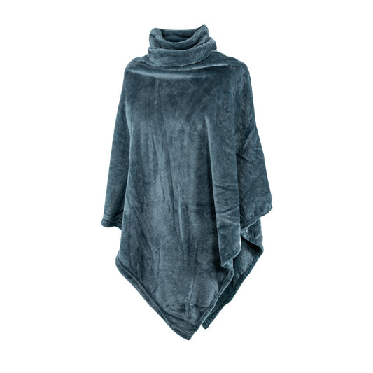 <p>Poncho en polaire  Bleu - 80 x 80 cm</p>