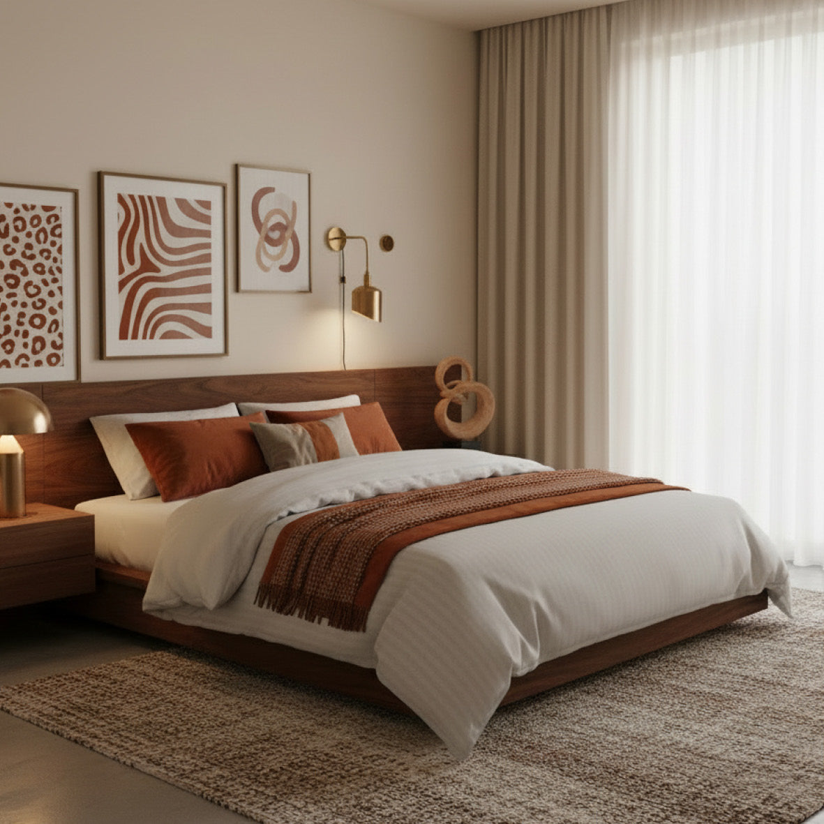 Sheet set + bedspread cotton satin - Dobby stripe woven / Evasion zébrée White / Taupe