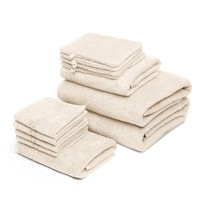 Complete bath linen set combed cotton LT - Ecume - 12 pieces