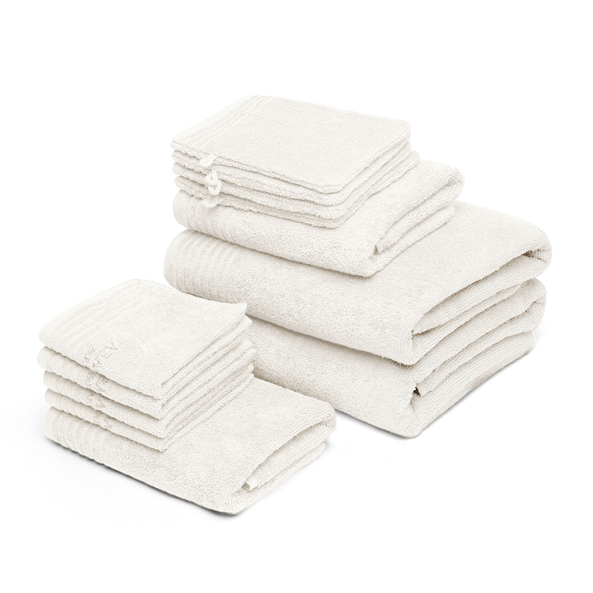 Complete bath linen set combed cotton LT - Ecume - 12 pieces