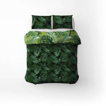 Duvet cover + pillowcase cotton satin - Selva Green