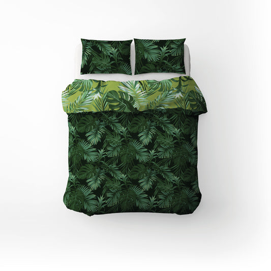 Duvet cover + pillowcase cotton satin - Selva Green