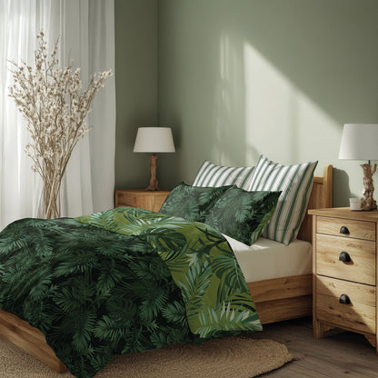 Duvet cover + pillowcase cotton satin - Selva Green