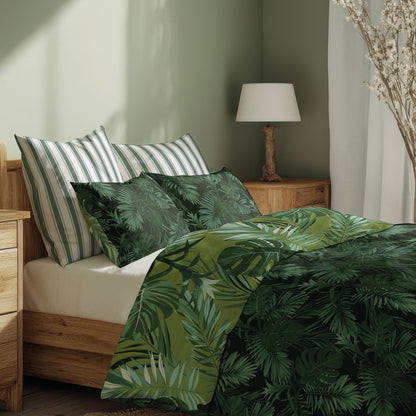 Duvet cover + pillowcase cotton satin - Selva Green