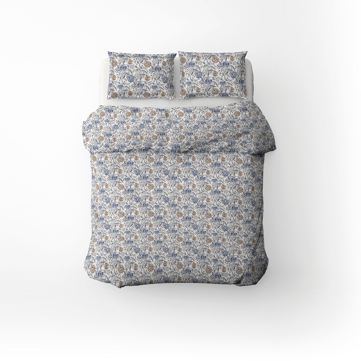 Duvet cover + pillowcase cotton satin - Renaissance antique White