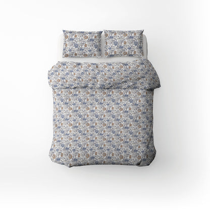 Duvet cover + pillowcase cotton satin - Renaissance antique White