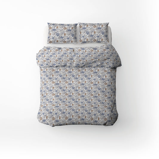 Duvet cover + pillowcase cotton satin - Renaissance antique White