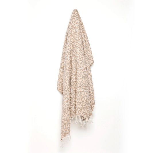 <p>Plaid tissé - Leopard Taupe - 130 x 170 cm</p>