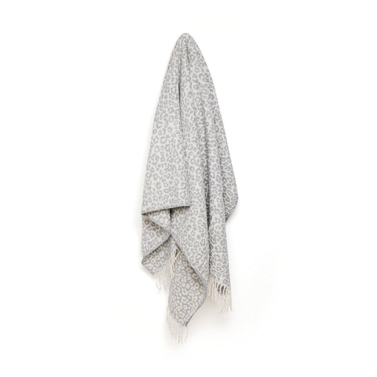 <p>Plaid tissé - Leopard Gris clair</p>