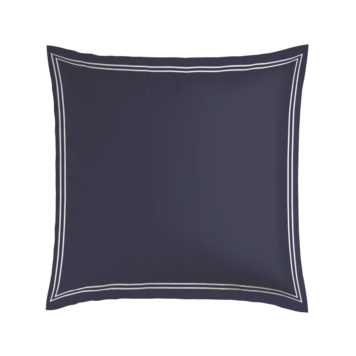 Pillowcase(s) cotton satin - Biarritz White / Dark blue 2 x (63 x 63 cm)