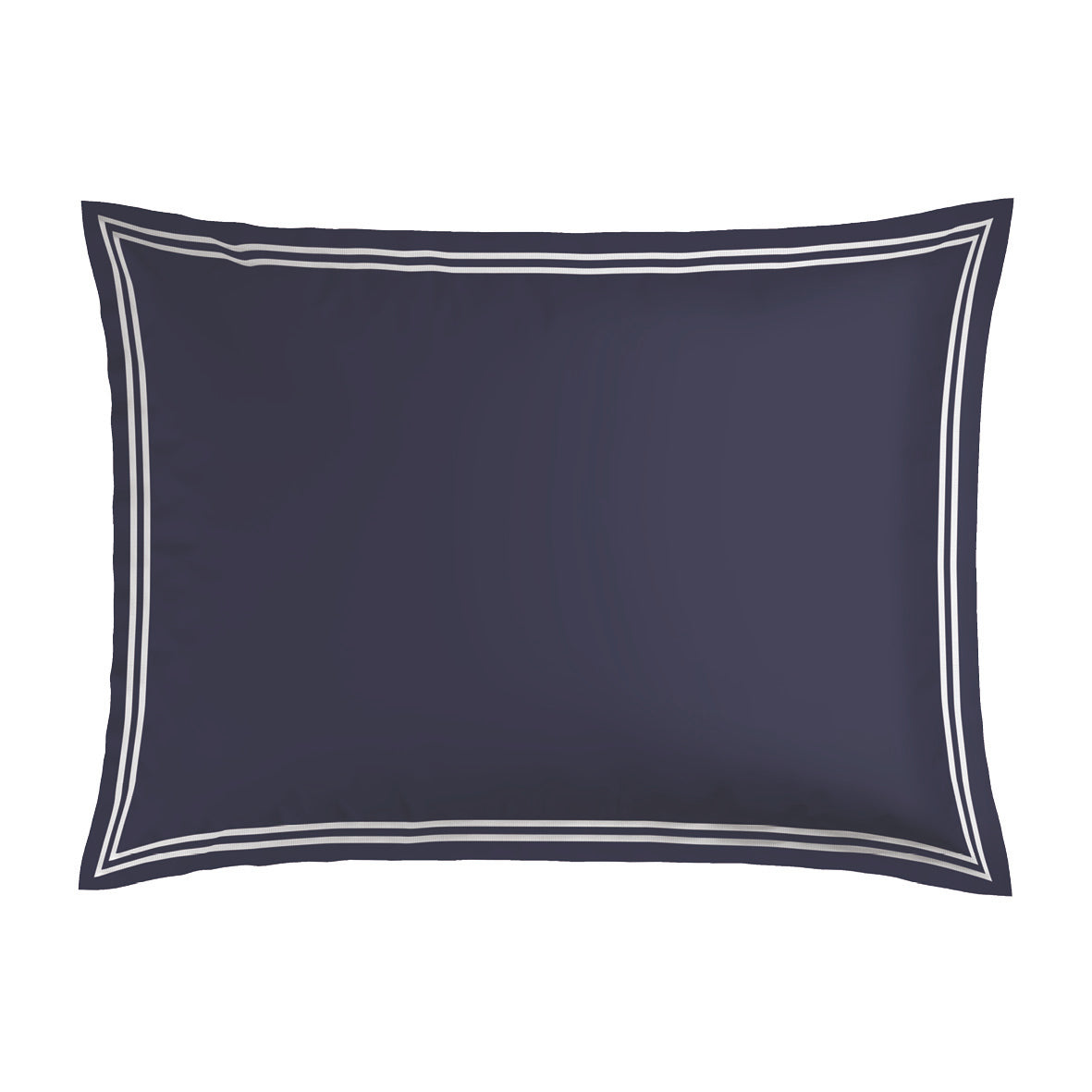 Pillowcase(s) cotton satin - Biarritz White / Dark blue 2 x (50 x 70 cm)