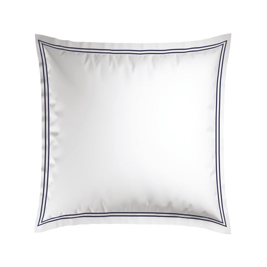 <p>Taie(s) d'oreiller satin de coton - Biarritz Bleu fonce / Blanc</p>