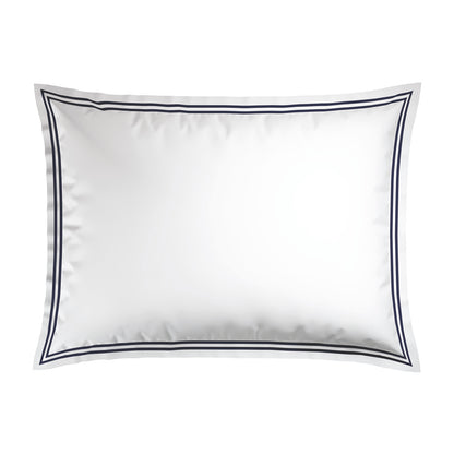 Pillowcase(s) cotton satin - Biarritz Dark blue / White 2 x (50 x 70 cm)