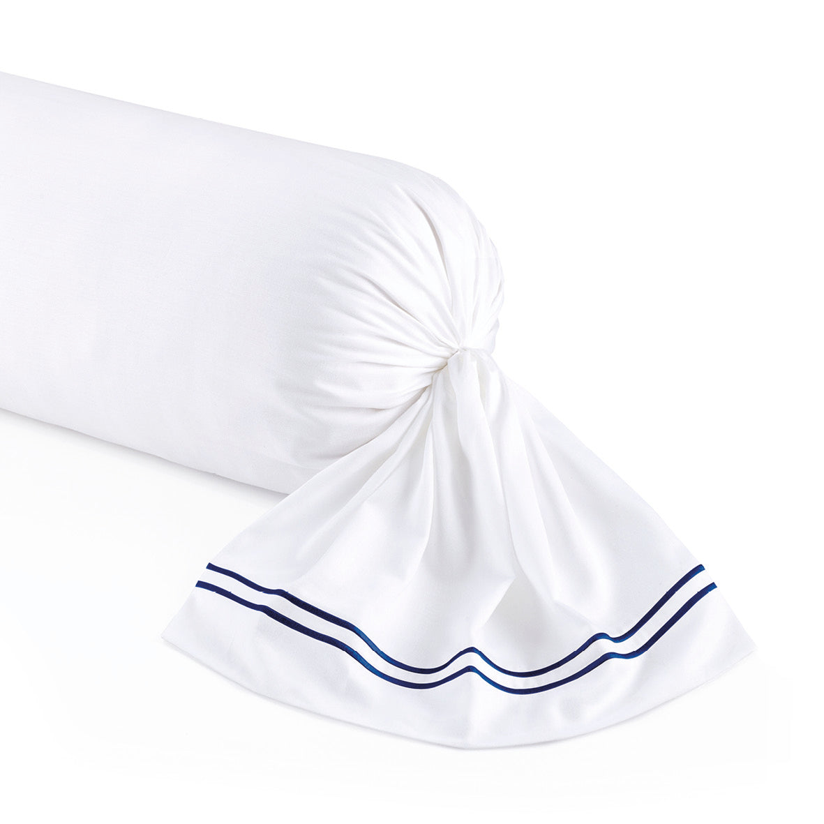 Pillowcase(s) cotton satin - Biarritz Dark blue / White 43 x 210 cm