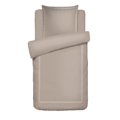 Duvet cover + pillowcase cotton satin - Biarritz Taupe / Taupe
