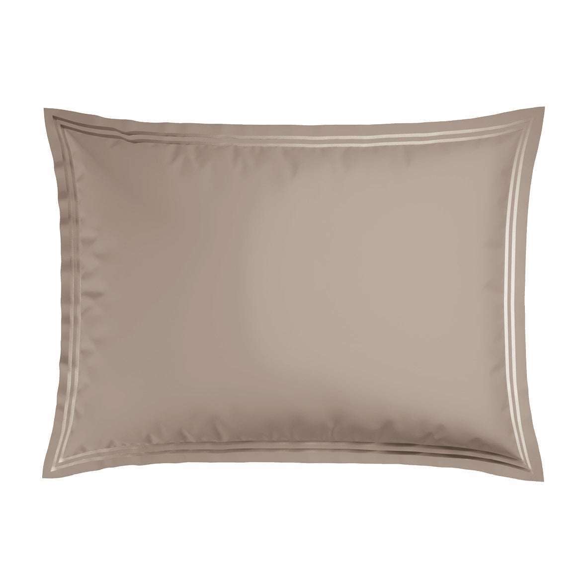Pillowcase(s) cotton satin - Biarritz Taupe / Taupe 2 x (50 x 70 cm)