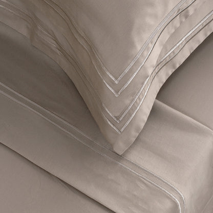 Sheet set cotton satin - Biarritz Taupe / Taupe