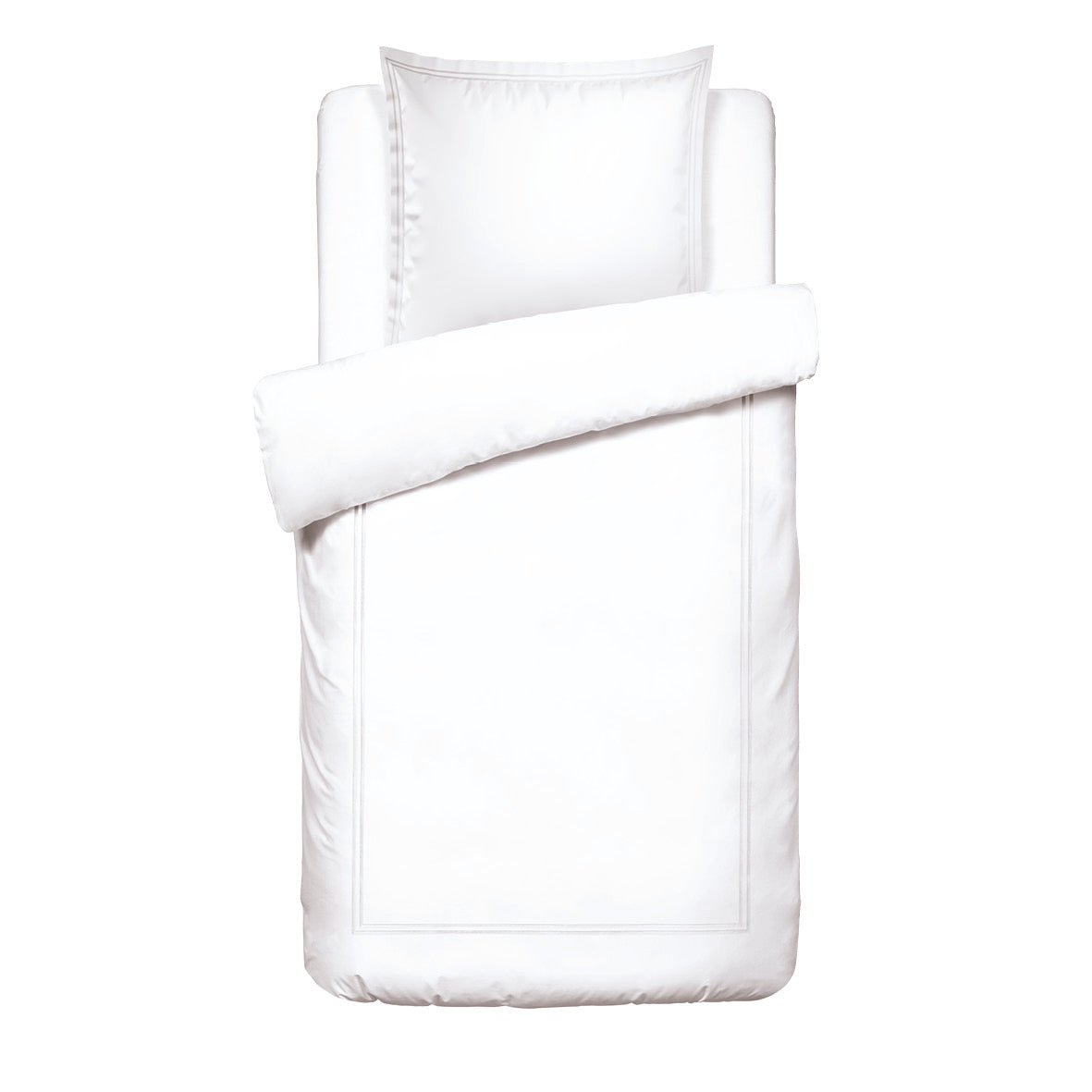 Duvet cover + pillowcase cotton satin - Biarritz White / White