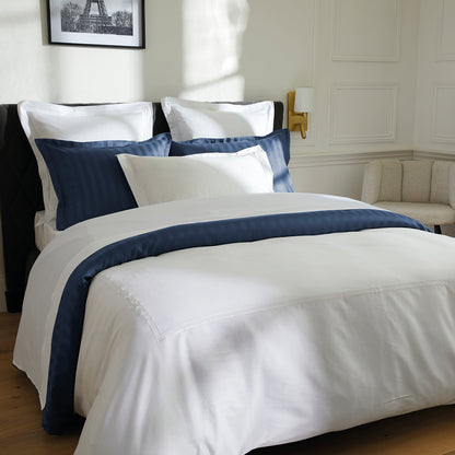 Pillowcase(s) cotton satin - Biarritz White / White