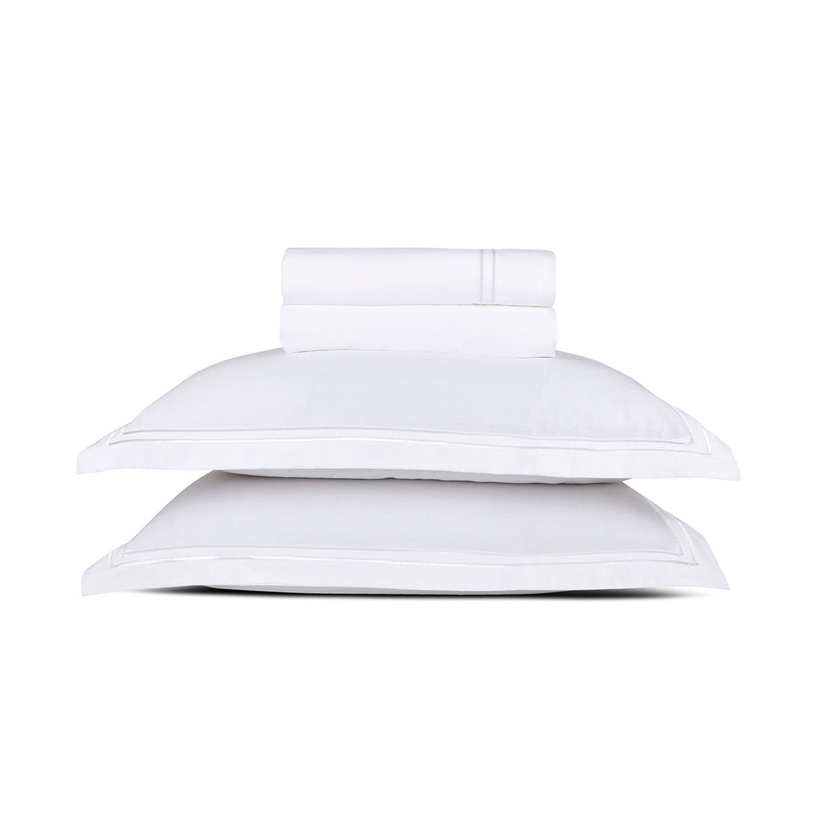 Sheet set cotton satin - Biarritz White / White