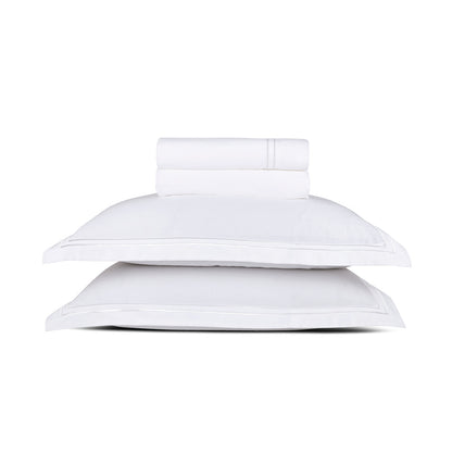 Sheet set cotton satin - Biarritz White / White