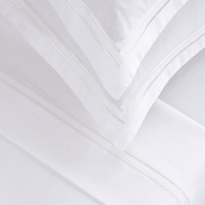 Sheet set cotton satin - Biarritz White / White