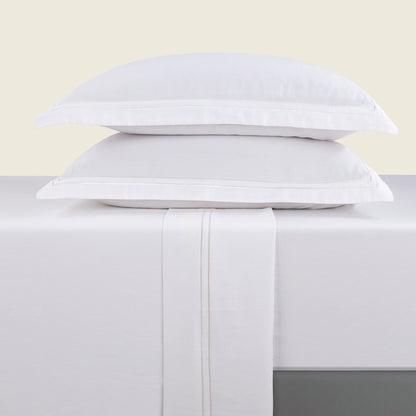 Sheet set cotton satin - Biarritz White / White