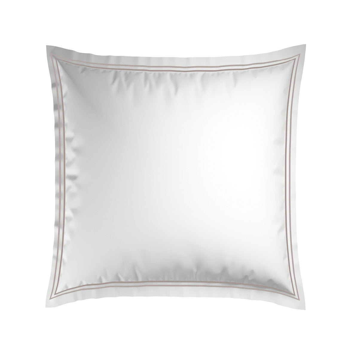 Pillowcase(s) cotton satin - Biarritz Taupe / White 2 x (63 x 63 cm)