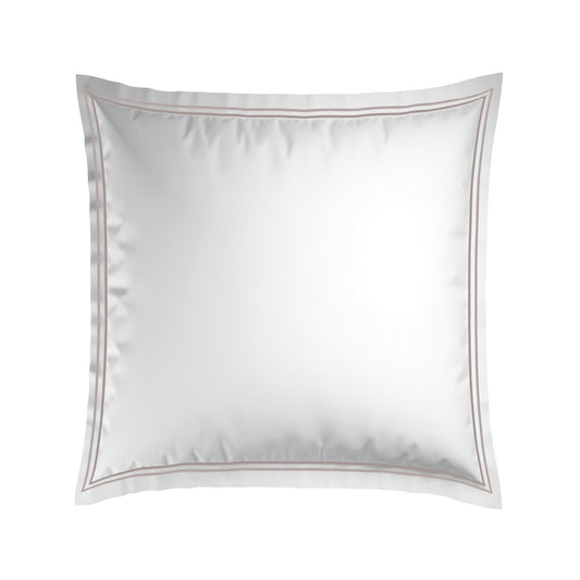 <p>Taie(s) d'oreiller satin de coton - Biarritz Taupe / Blanc</p>