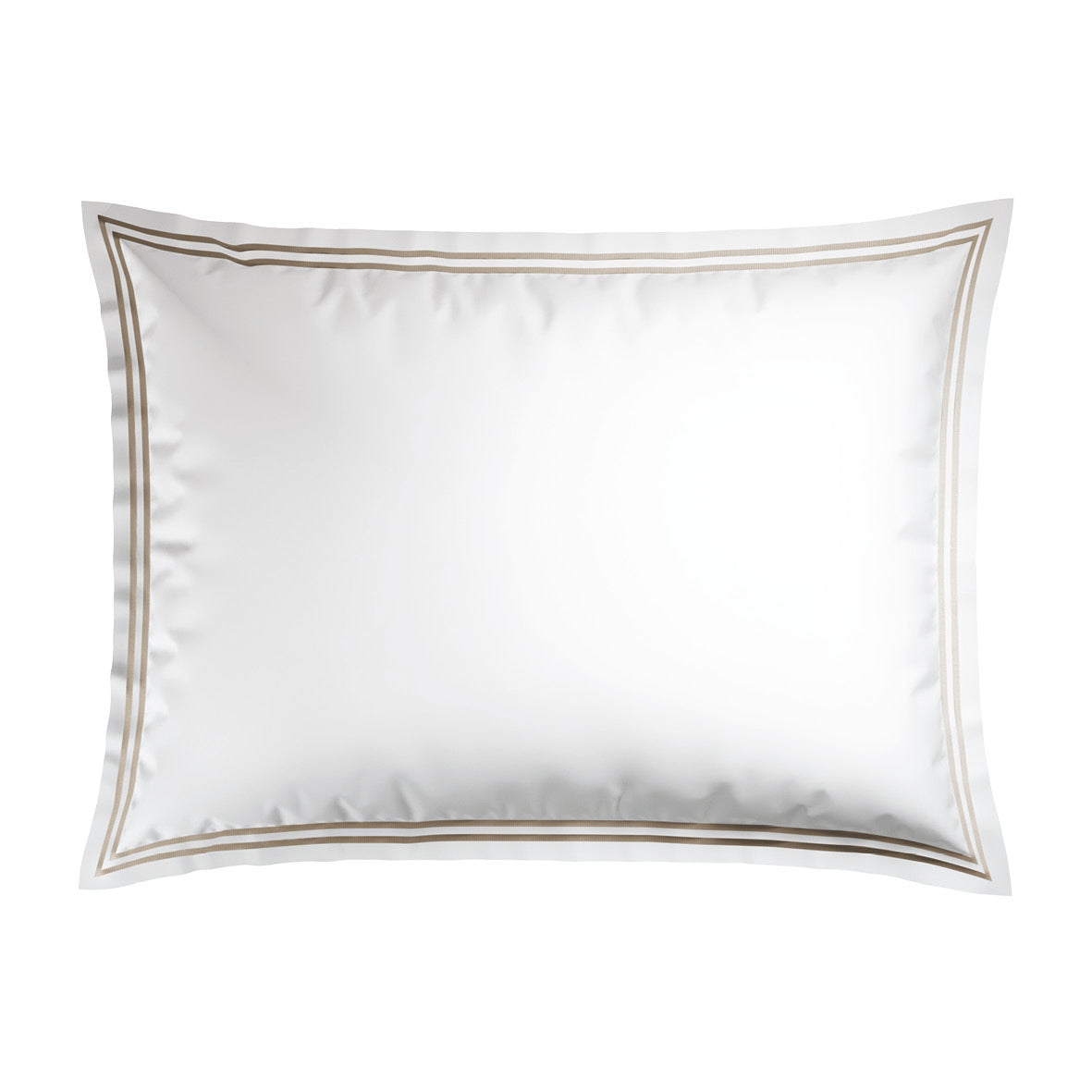Pillowcase(s) cotton satin - Biarritz Taupe / White 2 x (50 x 70 cm)