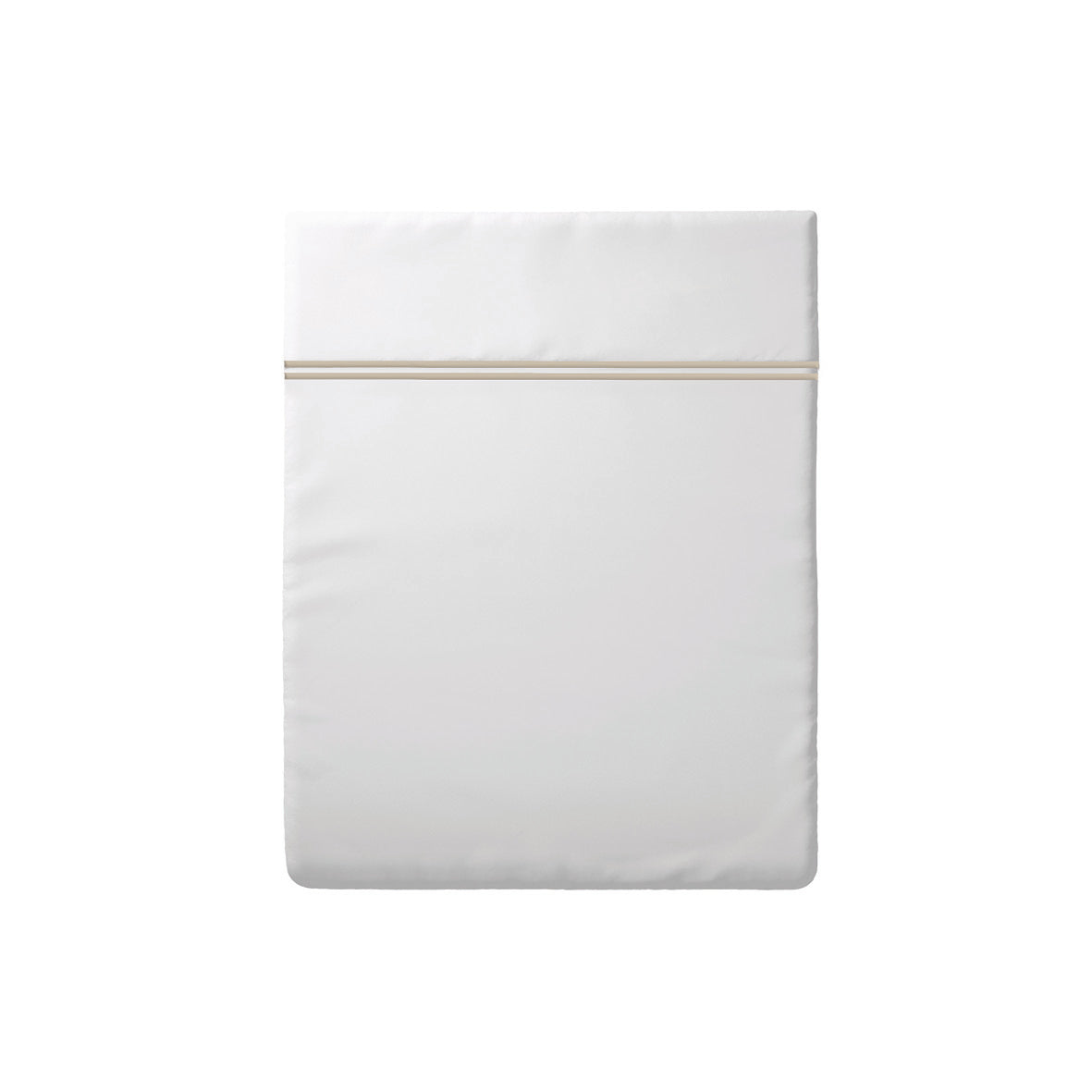 Flat sheet cotton satin - Biarritz Taupe / White 240 x 300 cm