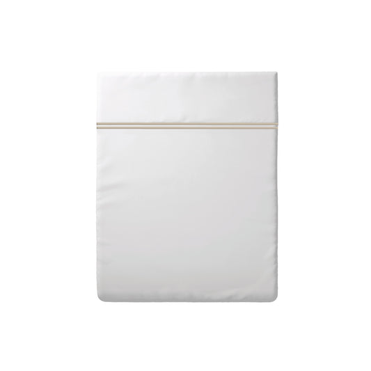 <p>Drap plat satin de coton - Biarritz Taupe / Blanc</p>
