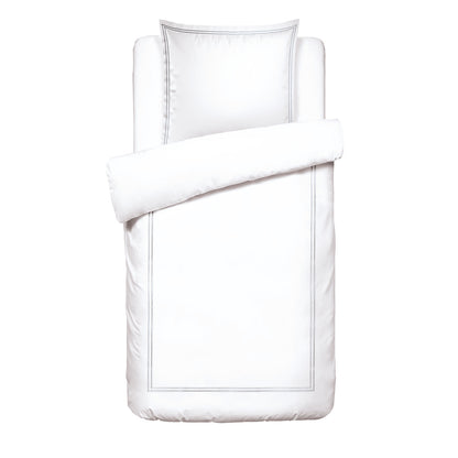 Duvet cover + pillowcase cotton satin - Biarritz Grey / White